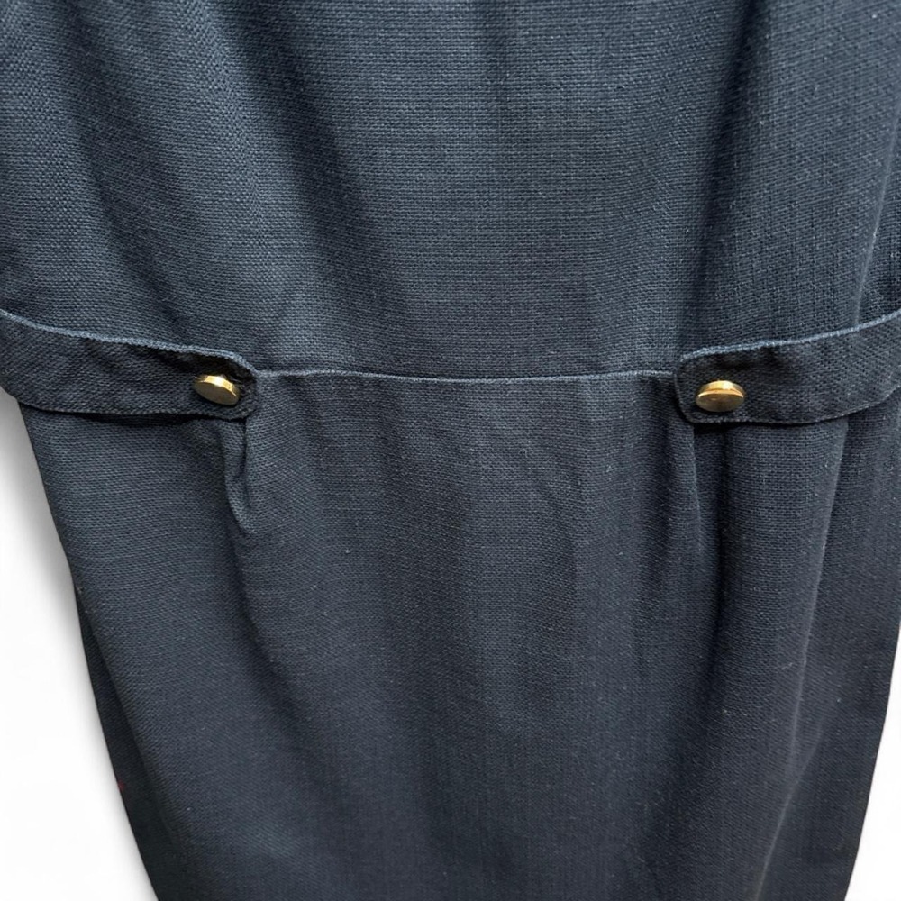 J.CREW size 8 Blue Solid Knit Y2K Sheath Dress Women's Sleeveless Lined Buttons - Picture 3 of 8